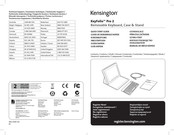Kensington KeyFolio Pro 2 Guide De Démarrage Rapide