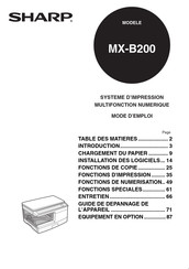 Sharp MX-B200 Mode D'emploi