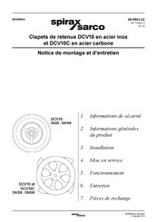 Spirax Sarco DCV10C Notice De Montage Et D'entretien