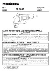 Metabo HPT CE 16SA Instructions De Sécurité Et Mode D'emploi