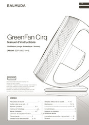 BALMUDA GreenFan Cirq EGF-3300 Série Manuel D'instructions
