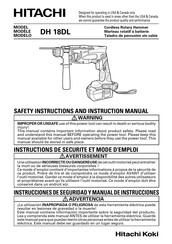 Hitachi Koki DH 18DL Instructions De Sécurité Et Mode D'emploi