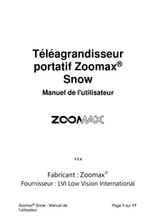 LVI Zoomax Snow Manuel De L'utilisateur