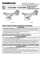 Metabo HPT G 3612DB Instructions De Sécurité Et Mode D'emploi