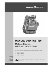 Textron Motors MPE 850 INDUSTRIAL Manuel D'entretien