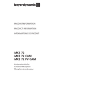 Beyerdynamic MCE 72 Mode D'emploi