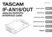 Teac Tascam IF-AN16/OUT Mode D'emploi