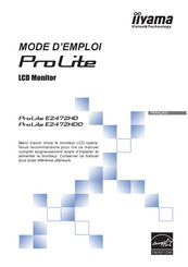 Iiyama ProLite E2472HD Mode D'emploi