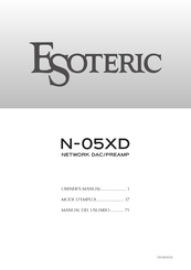 Esoteric N-05XD Mode D'emploi