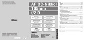 Nikon AF DC-Nikkor 105mm f/2 D Manuel D'utilisation