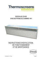 Thermoscreens HX2000ER Instructions D'installation