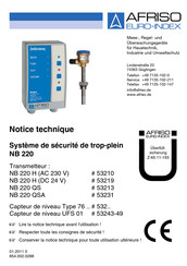 Afriso EURO-INDEX NB 220 QSA Notice Technique