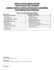 Whirlpool GY399LXUS Instructions D'installation