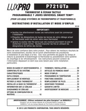 LuxPro SMART TEMP P721UTa Instructions D'installation Et Mode D'emploi