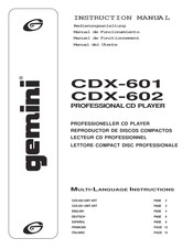 Gemini CDX-601 Manuel De Fonctionnement