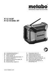 Metabo R 12-18 DAB+ BT Notice Originale
