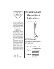 T&S KETTLE KADDY B-0195 Instructions D'installation Et D'entretien