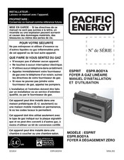 Pacific energy ESPR.BODYA Manuel D'installation Et D'utilisation