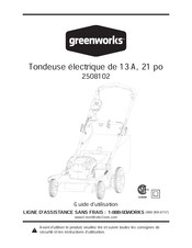 GreenWorks 2508102 Guide De L'utilisateur