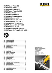 REMS Mini-Press 22 V ACC Notice D'utilisation