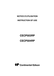 Continental Edison CECP503RP Notice D'utilisation