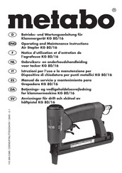 Metabo KG 80/16 Notice D'utilisation Et D'entretien