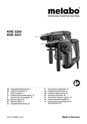 Metabo KHE 3250 Notice Originale