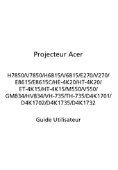 Acer HV834 Guide Utilisateur