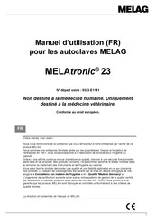 Melag MELAtronic 23 Manuel D'utilisation