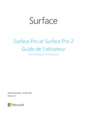 Microsoft Surface Pro Guide De L'utilisateur