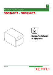 OERTLI OBC252/TA Notice D'installation Et D'entretien