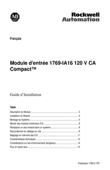 Rockwell Automation 1769-IA16 Compact Guide D'installation