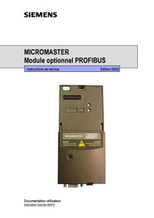 Siemens MICROMASTER 440 0,12 kW à 75 kw Instructions De Service