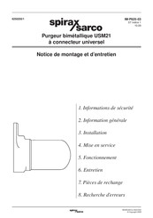 Spirax Sarco USM21 Notice De Montage Et D'entretien