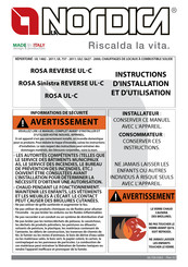 Nordica ROSA Sinistra REVERSE UL-C Instructions D'installation Et D'utilisation