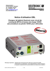Deutronic DBL Notice D'utilisation