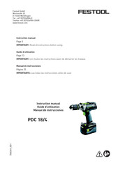 Festool PDC 18/4 Guide D'utilisation