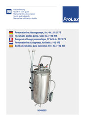 Prolux HU46005 Manuel D'utilisation Rapide
