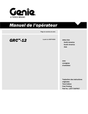 Genie GRC-12 Manuel De L'opérateur