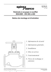 Spirax Sarco BSA3BD DN250 Notice De Montage Et D'entretien