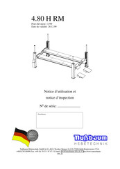 Nubbaum Hebetechnik 4.80 H RM Notice D'utilisation