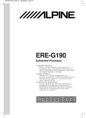 Alpine ERE-G190 Mode D'emploi
