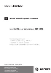 Becker BDC-i440 M2 Notice De Montage Et D'utilisation