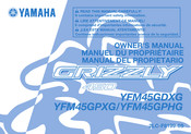 Yamaha Motor CRIZZLY 450 YFM45GPXG 2016 Manuel Du Propriétaire