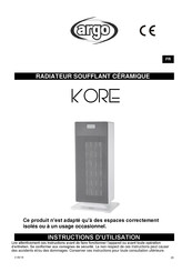 Argo KORE Instructions D'utilisation