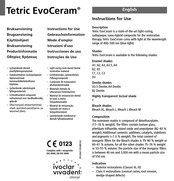 Ivoclar Vivadent Tetric EvoCeram Mode D'emploi