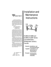 T&S B-2850 Série Instructions D'installation Et D'entretien