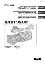Canon XH G1 Manuel D'instruction