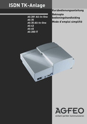 AGFEO ISDN TK-Anlage AS 200 IT Mode D'emploi Simplifié