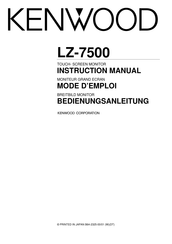 Kenwood LZ-7500 Mode D'emploi